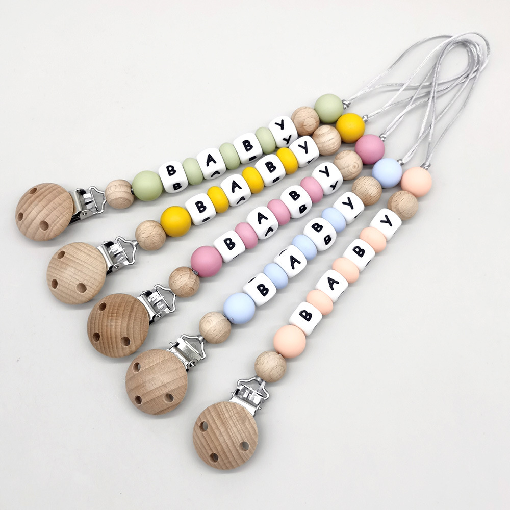 Baby Products Gift - Custom Name Pacifier Clips Chain Silicone