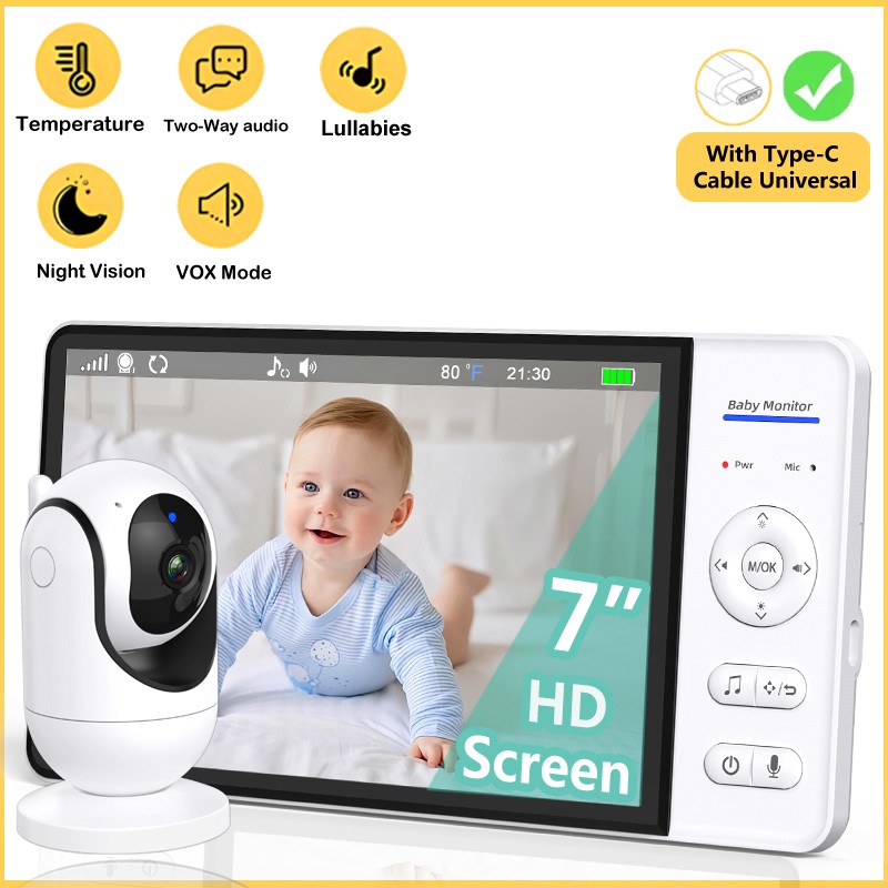 No WiFi 7 Inch Baby Monitor 2- - Baby Products Video ulasan dan harga