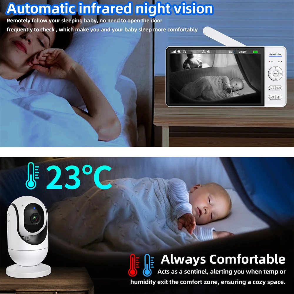 No WiFi 7 Inch Baby Monitor 2- - Baby Products Video ulasan dan harga