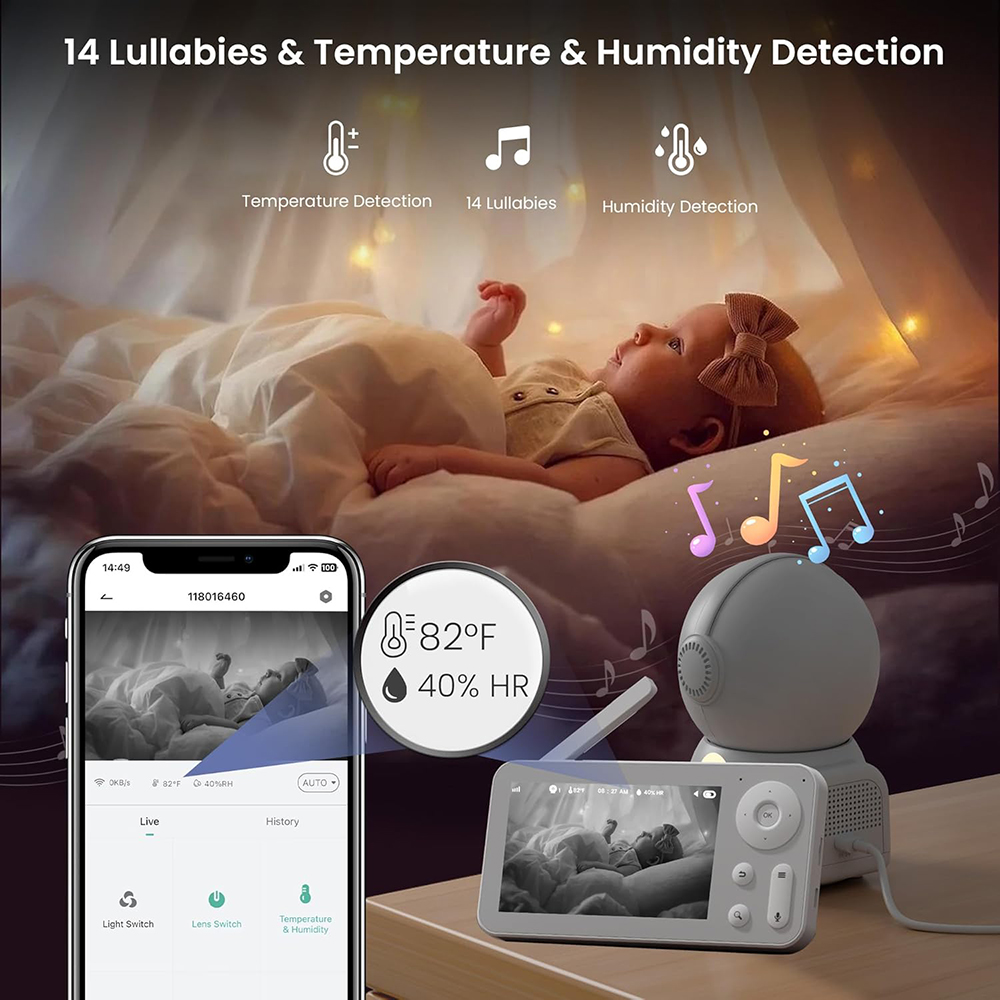 2K Baby Monitor with 2 Cameras - Baby Products Video ulasan dan harga